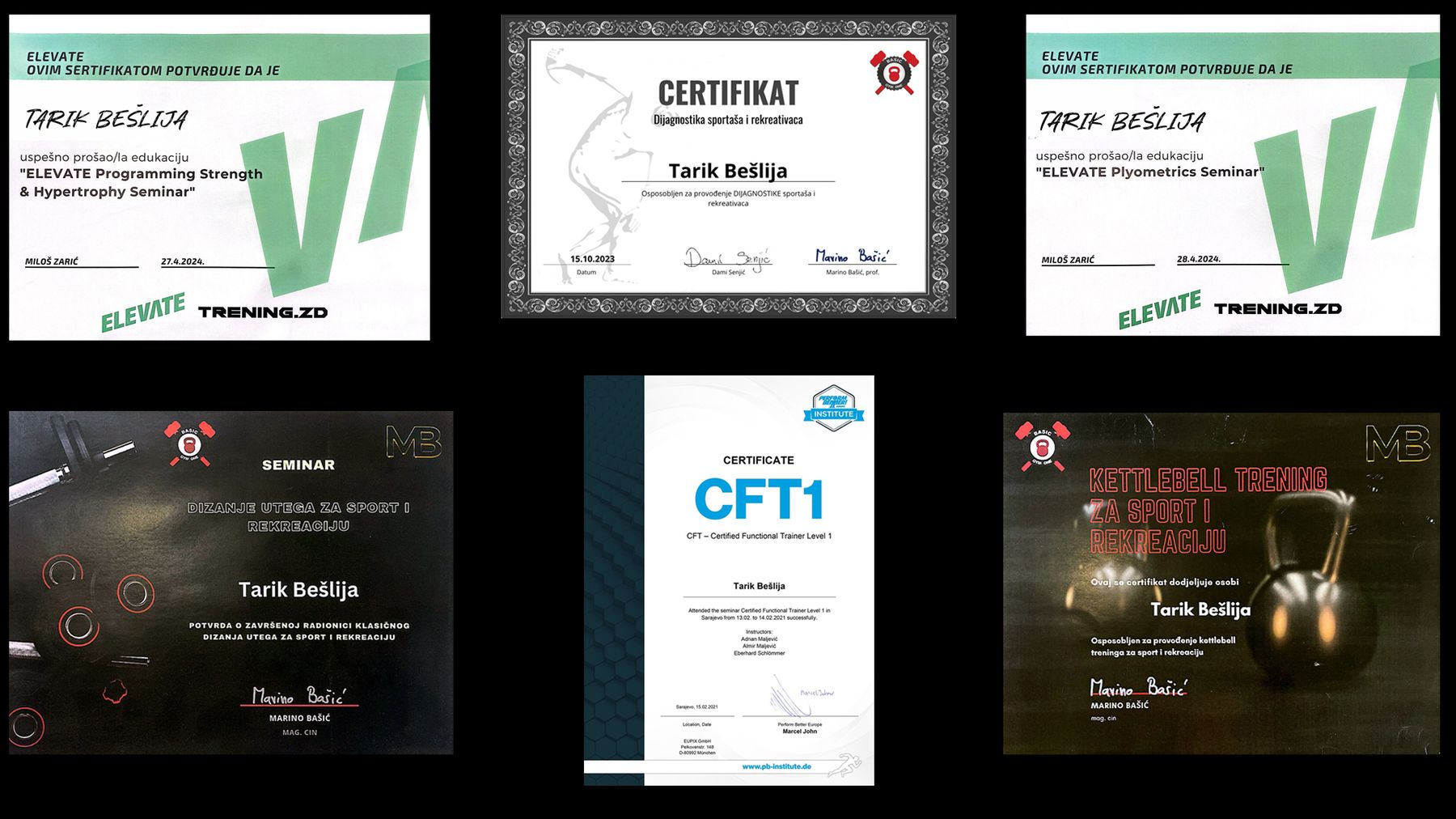 Certifikati i edukacije Tarika Bešlije